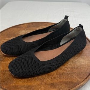Lucky Brand Shoes Wm 10 M Black Knit Ballet Flats *Flaws/Wear